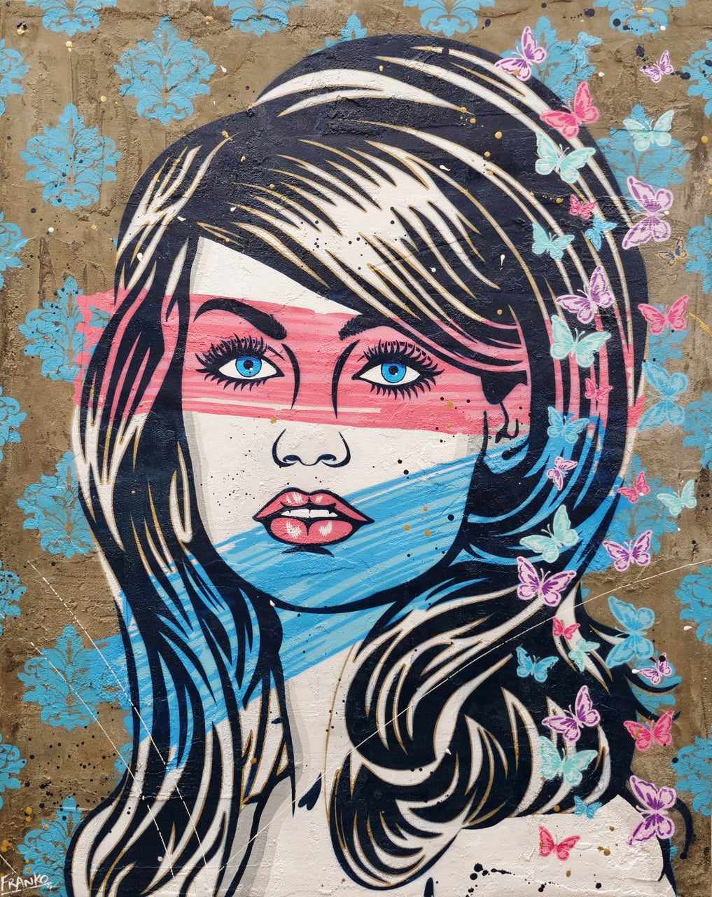 Cotton Kandy 120cm x 150cm Beautiful Woman Industrial Concrete Urban Pop Art Painting-concrete-Franko-[Franko]-[Australia_Art]-[Art_Lovers_Australia]-Franklin Art Studio