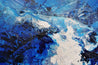 Cracker Jack Blue 240cm x 100cm Blue White Textured Abstract Painting (SOLD)-Abstract-[Franko]-[Artist]-[Australia]-[Painting]-Franklin Art Studio
