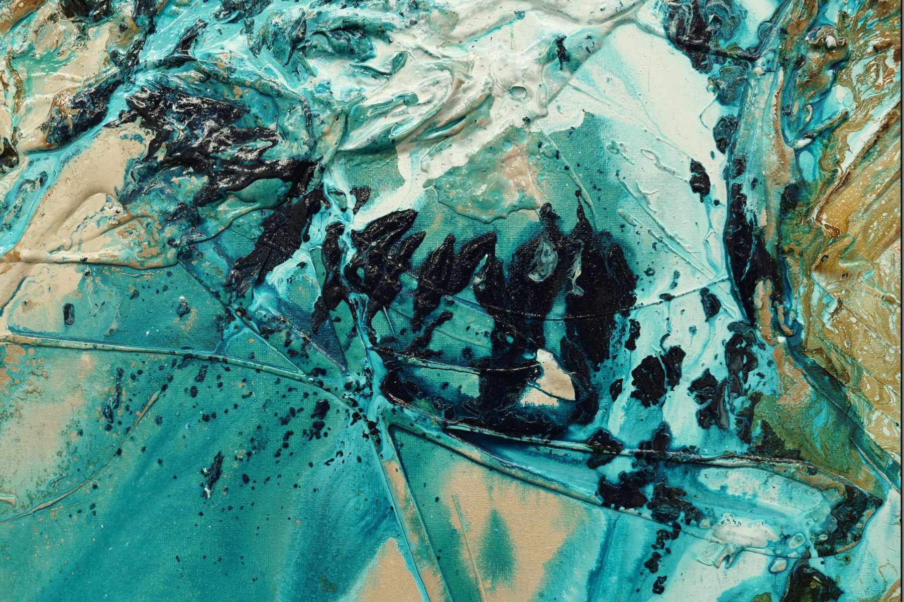 Creamed Honey 160cm x 100cm Green Brown Textured Abstract Painting (SOLD)-Abstract-[Franko]-[Artist]-[Australia]-[Painting]-Franklin Art Studio