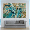 Creamed Honey 160cm x 100cm Green Brown Textured Abstract Painting (SOLD)-Abstract-Franko-[huge]-[Australian]-[best Selling]-Franklin Art Studio
