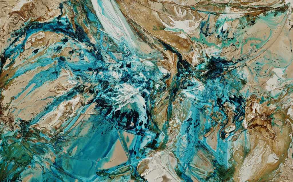 Creamed Honey 160cm x 100cm Green Brown Textured Abstract Painting (SOLD)-Abstract-[Franko ]-[Gallery]-[popular]-[Australia]-Franklin Art Studio