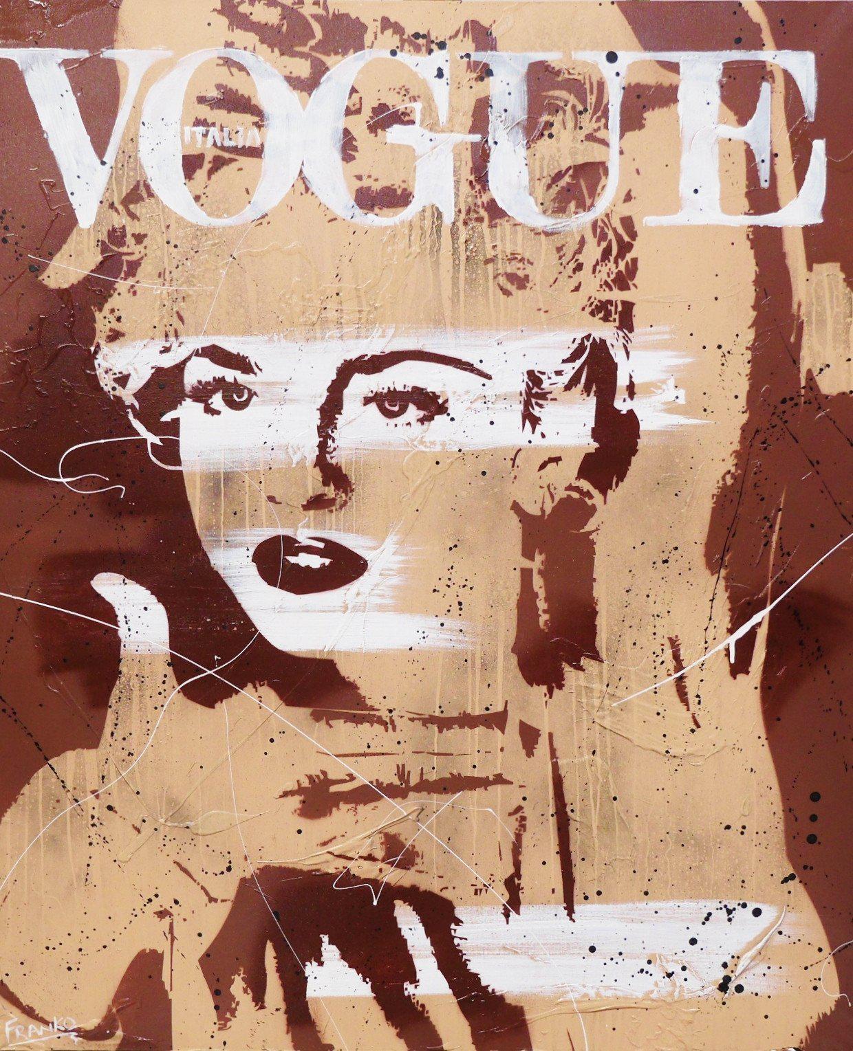 Creamy Vogue 120cm x 100cm Madonna Pop Art Painting (SOLD)-urban pop-[Franko ]-[Gallery]-[popular]-[Australia]-Franklin Art Studio