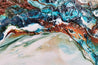 Crushed Southern Chill 270cm x 120cm Turquoise Cream Textured Abstract Painting (SOLD)-Abstract-[Franko Artist]-[Cheryl]-[Wendy]-[Gabriela]-Franklin Art Studio