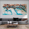 Crushed Southern Chill 270cm x 120cm Turquoise Cream Textured Abstract Painting (SOLD)-Abstract-Franko-[Franko]-[huge_art]-[Australia]-Franklin Art Studio