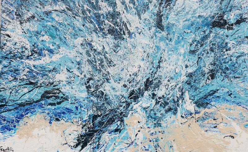 Dangerous Blue 160cm x 100cm Blue Abstract Painting (SOLD)-abstract-Franko-[Franko]-[Australia_Art]-[Art_Lovers_Australia]-Franklin Art Studio