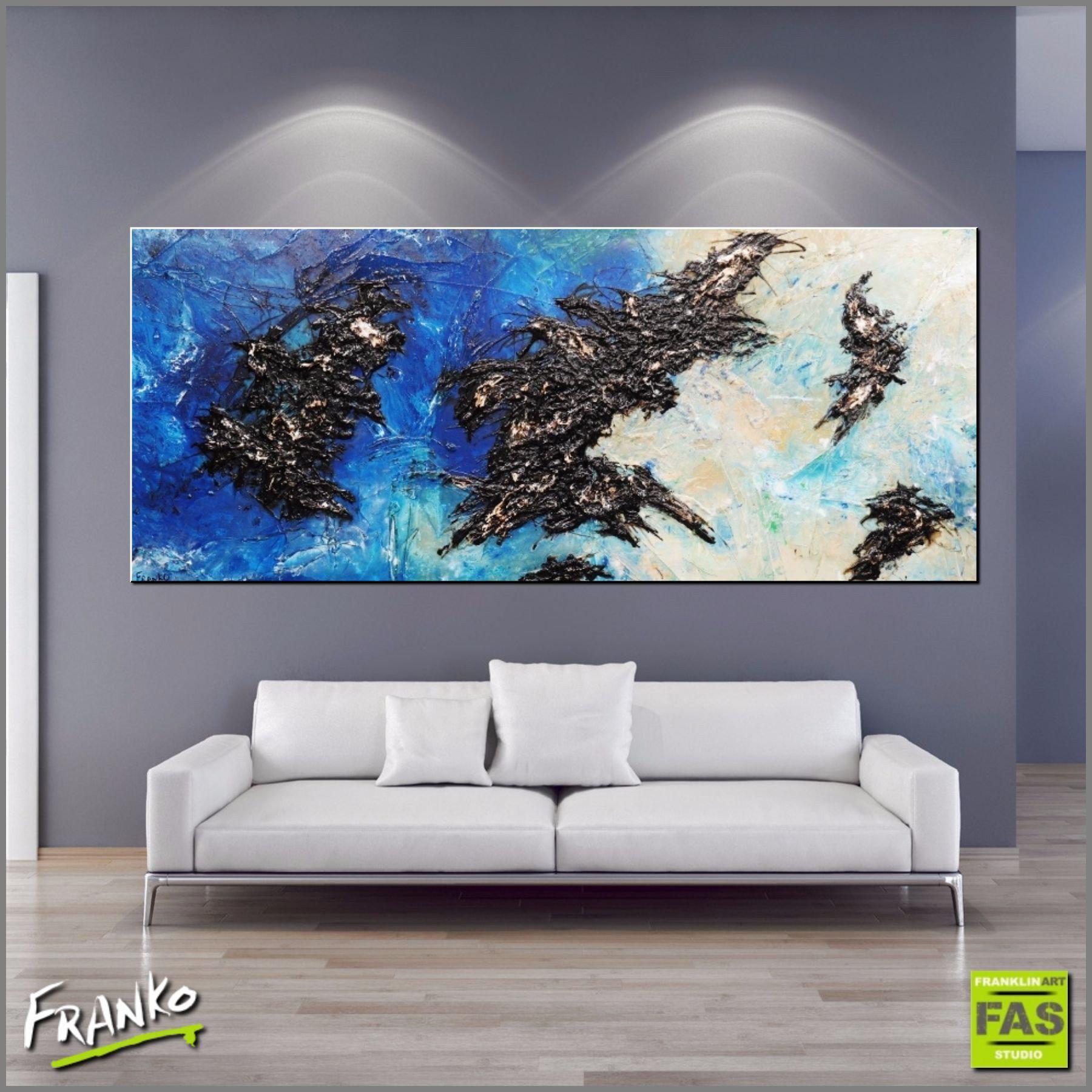 Dare To Dream 240cm x 100cm Blue Abstract Painting (SOLD)-abstract-Franko-[Franko]-[huge_art]-[Australia]-Franklin Art Studio