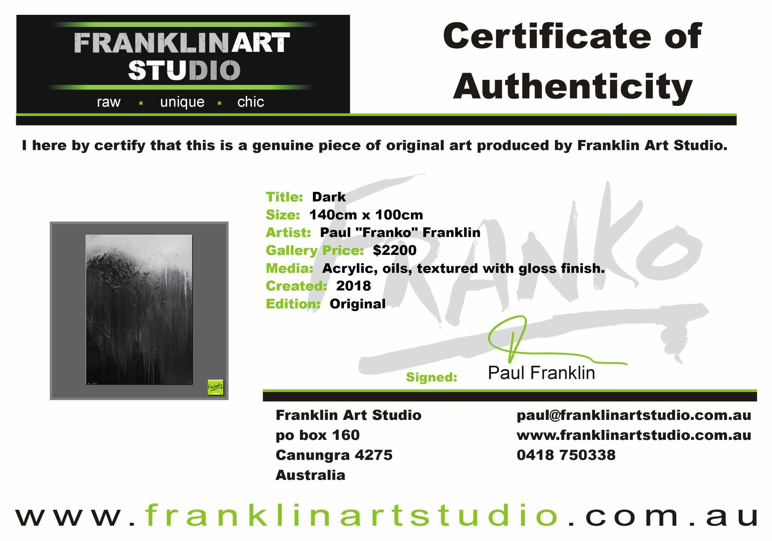 Dark 140cm x 100cm Black Grey Textured Abstract Painting (SOLD)-Abstract-Franko-[franko_art]-[beautiful_Art]-[The_Block]-Franklin Art Studio