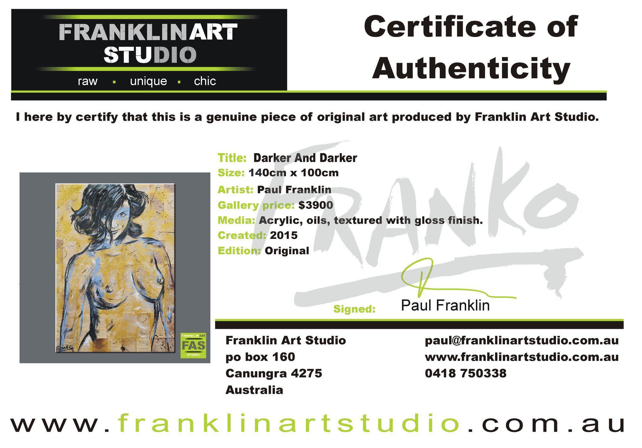 Dark And Darker 140cm x 100cm Book Club Series Gold Blue Nude (SOLD)-book club-[Franko Artist]-[Cheryl]-[Wendy]-[Gabriela]-Franklin Art Studio