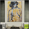Dark And Darker 140cm x 100cm Book Club Series Gold Blue Nude (SOLD)-book club-Franko-[huge]-[Australian]-[best Selling]-Franklin Art Studio