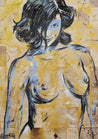 Dark And Darker 140cm x 100cm Book Club Series Gold Blue Nude (SOLD)-book club-[Franko ]-[Gallery]-[popular]-[Australia]-Franklin Art Studio