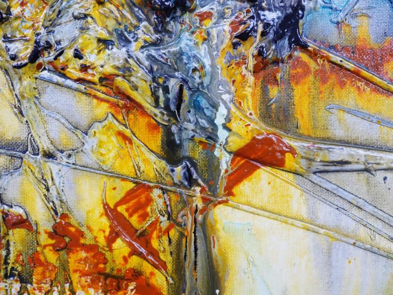 De De Da 160cm x 60cm Blue Yellow Abstract Painting (SOLD)