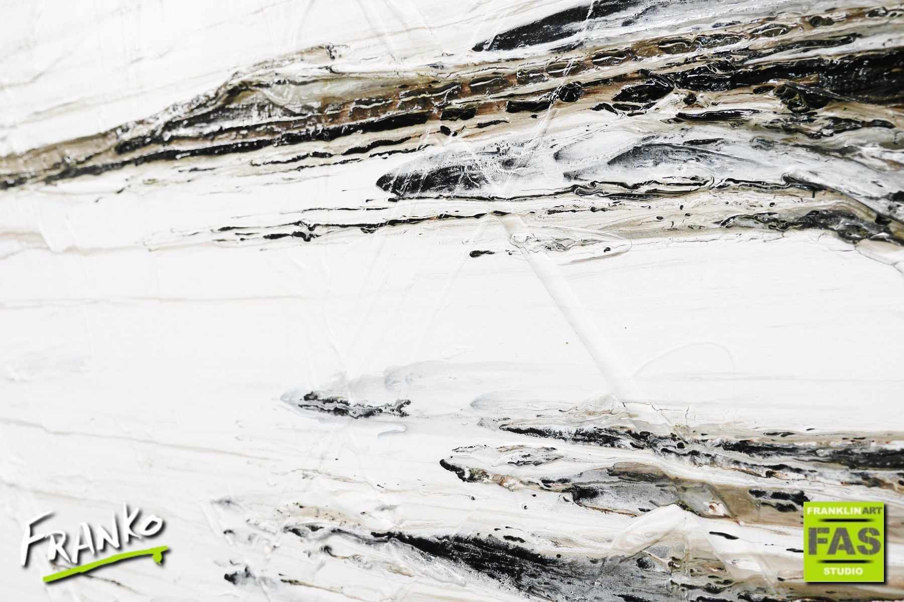 Decayed Beautish 200cm x 80cm Huge White Black Abstract Painting (SOLD)