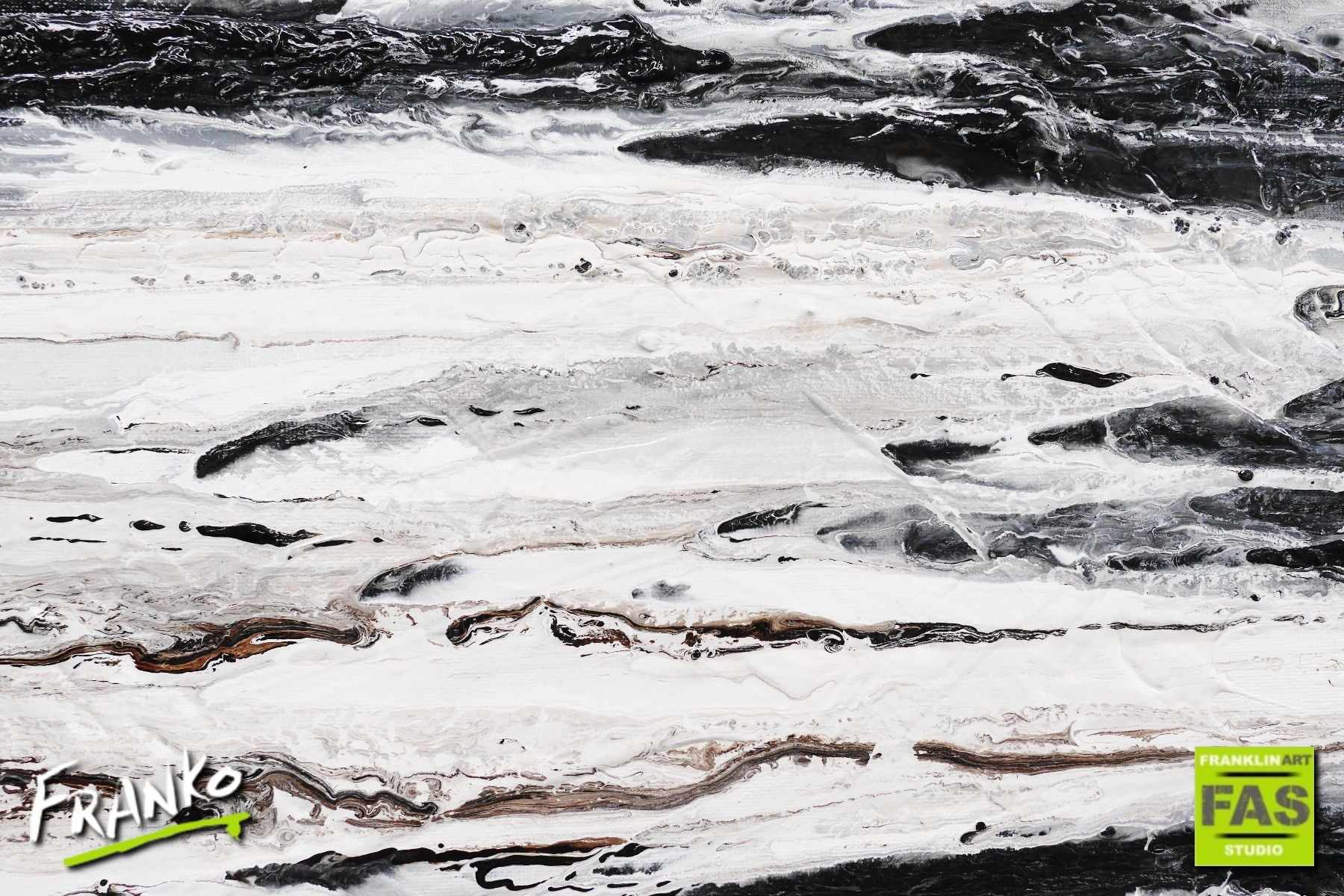 Decayed Jazz 160cm x 60cm White Black Abstract Painting (SOLD)
