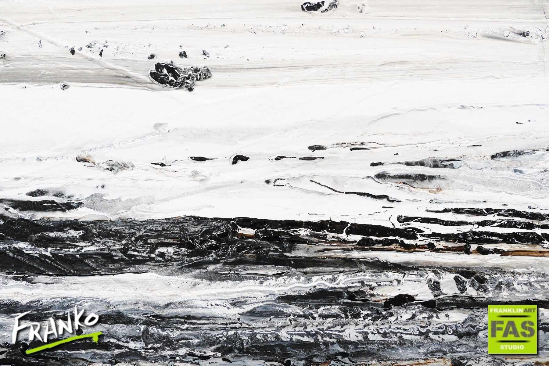 Decayed Jazz 160cm x 60cm White Black Abstract Painting (SOLD)
