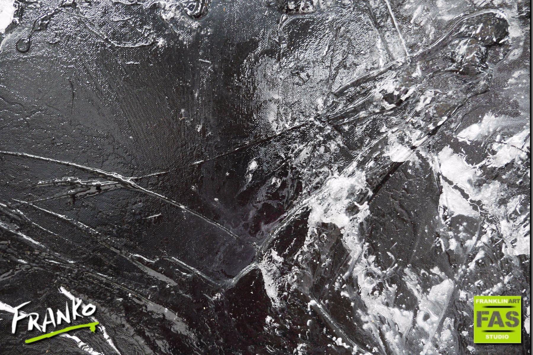 Deep Dark Nights 120cm x 120cm Black Abstract Painting (SOLD)