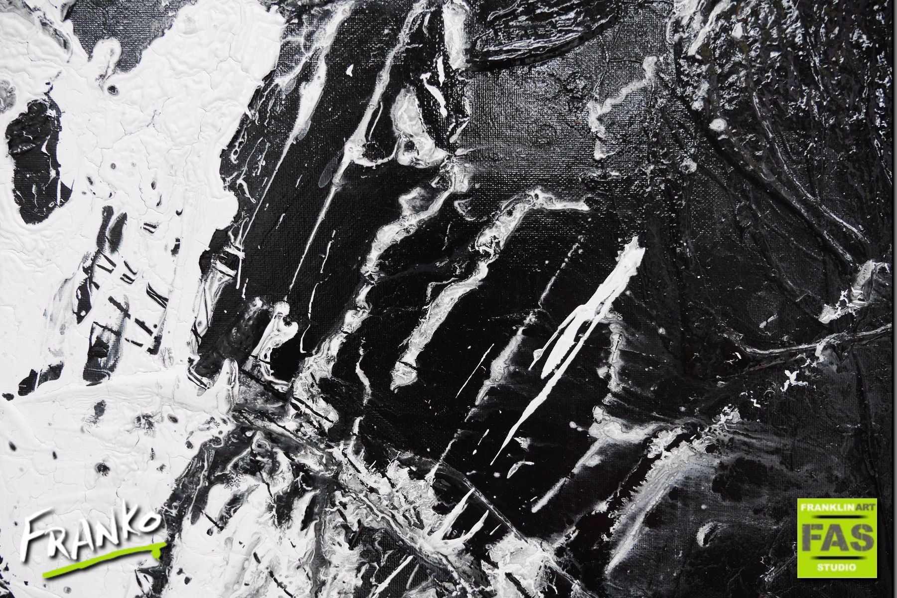Deep Dark Nights 120cm x 120cm Black Abstract Painting (SOLD)