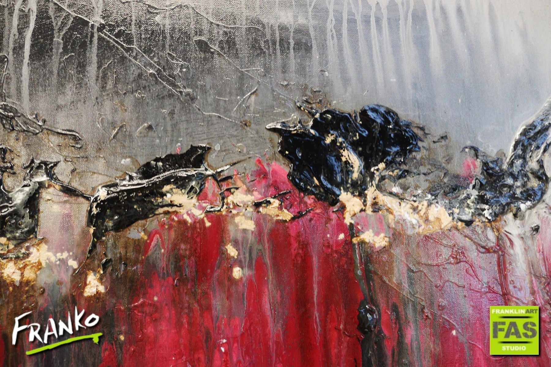 Deep Rose 160cm x 100cm Pink Black White Grey Abstract Painting (SOLD)-Abstract-[Franko ]-[Gallery]-[popular]-[Australia]-Franklin Art Studio