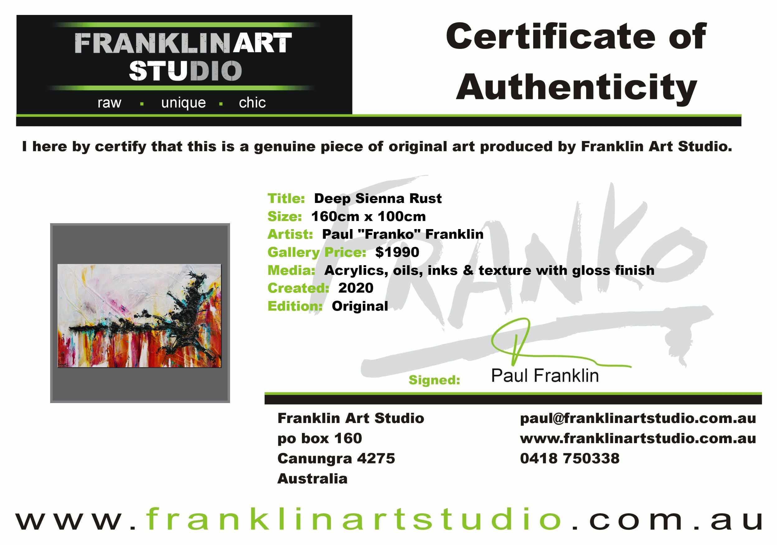 Deep Sienna Rush 160cm x 100cm White Sienna Textured Abstract Painting (SOLD)-Abstract-Franko-[franko_art]-[beautiful_Art]-[The_Block]-Franklin Art Studio