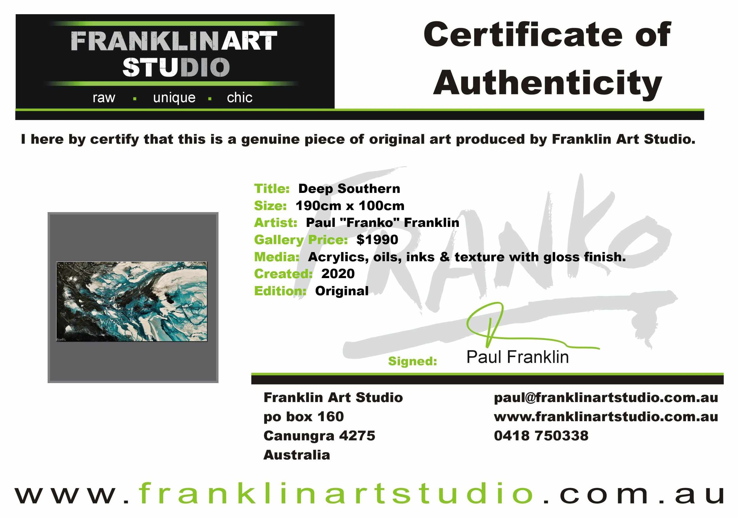 Deep Southern 190cm x 100cm Teal Black Textured Abstract Painting (SOLD)-Abstract-[Franko Artist]-[Cheryl]-[Wendy]-[Gabriela]-Franklin Art Studio