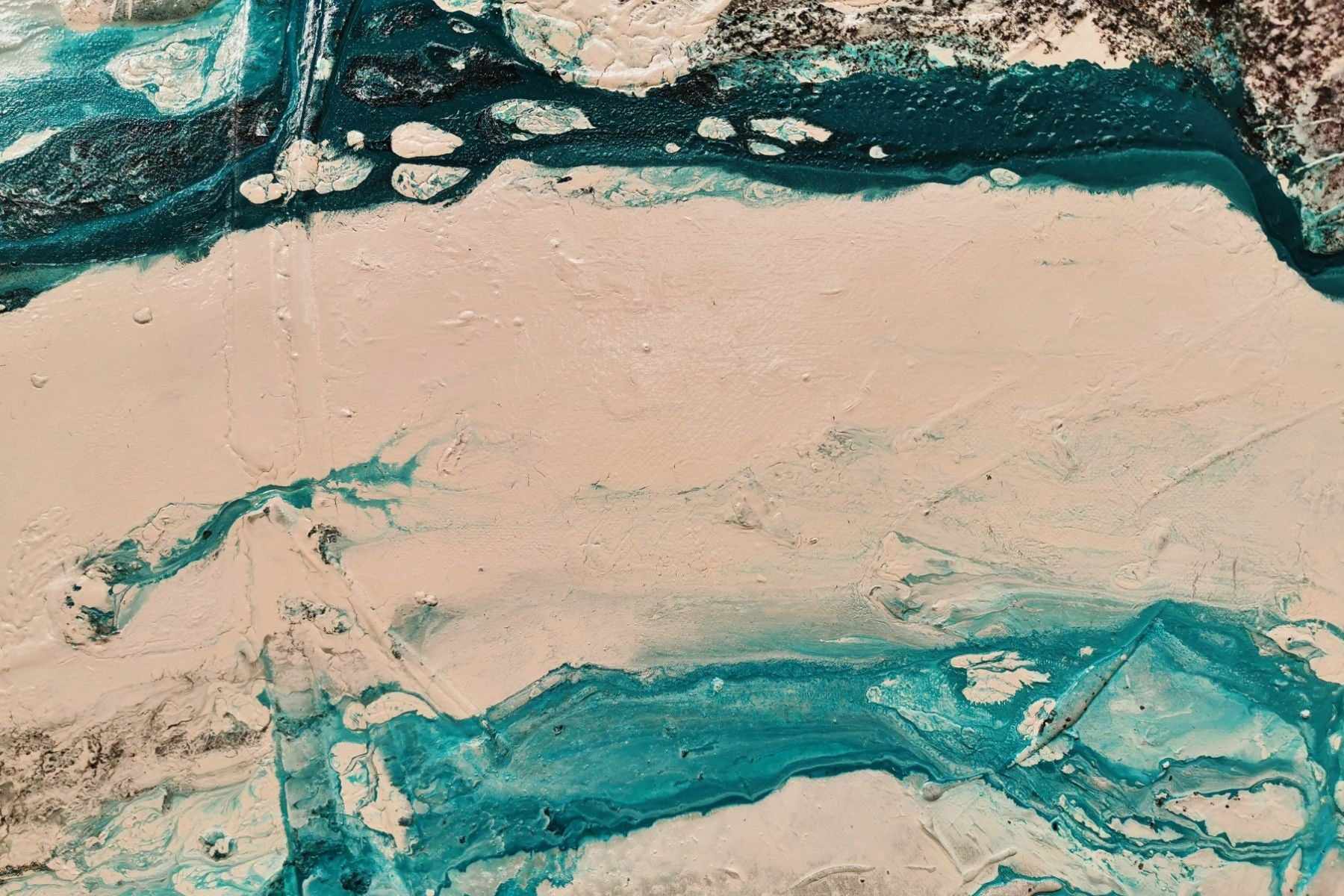 Deep Southern 190cm x 100cm Teal Black Textured Abstract Painting (SOLD)
