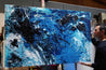 Deep Southern Avocado Smash 160cm x 100cm Blue Black Textured Abstract Painting (SOLD)-abstract-[Franko]-[Australian]-[Popular]-[Best Selling]-Franklin Art Studio