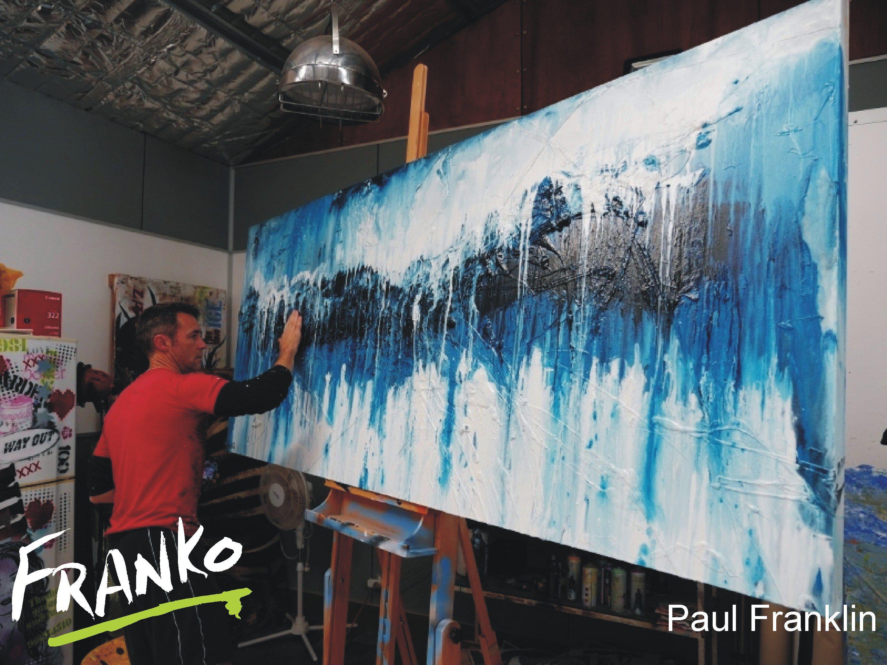 Denim Beauty 240cm x 100cm Blue Abstract Painting (SOLD)-abstract-Franko-[franko_artist]-[Art]-[interior_design]-Franklin Art Studio