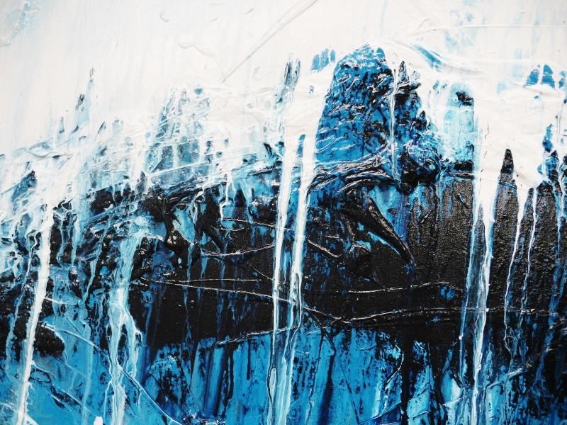 Denim Beauty 240cm x 100cm Blue Abstract Painting (SOLD)-abstract-[Franko]-[Artist]-[Australia]-[Painting]-Franklin Art Studio