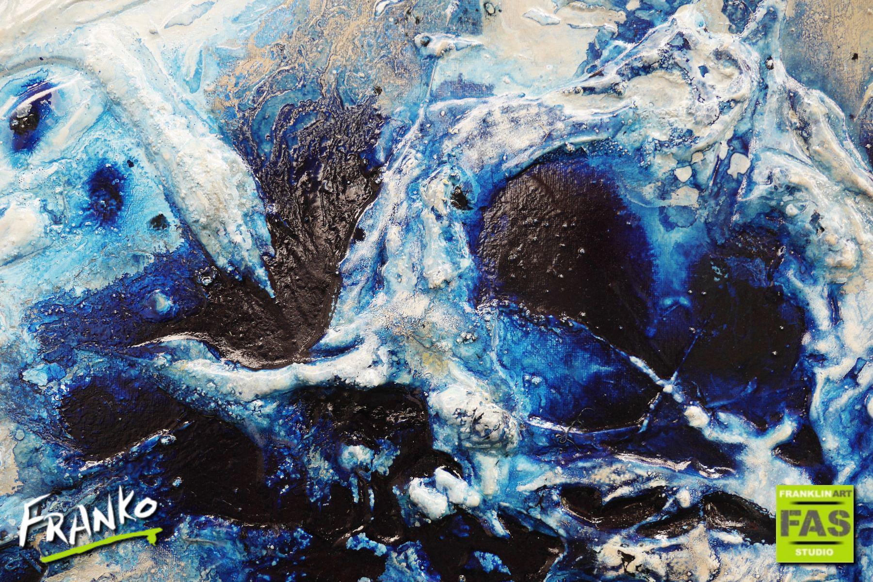 Desert Pools 190cm x 100cm Huge Blue White Abstract Painting (SOLD)-Abstract-[Franko]-[Artist]-[Australia]-[Painting]-Franklin Art Studio
