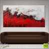 Devils Advocate 190cm x 100cm Red White Textured Abstract Painting (SOLD)-Abstract-Franko-[huge]-[Australian]-[best Selling]-Franklin Art Studio