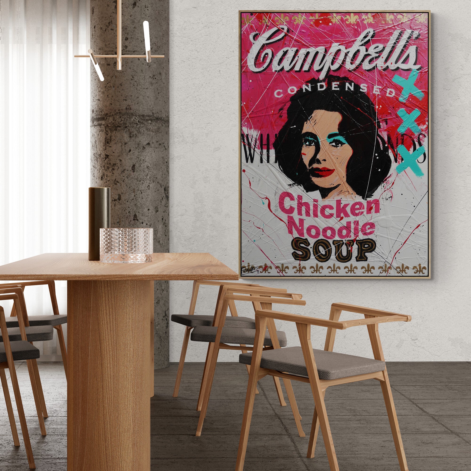 Noodle Liz 140cm x 100cm Campbell's Soup Textured Urban Pop Art Painting