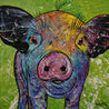 Don Junior 100cm x 100cm Pig Textured Abstract Realism Painting (SOLD)-abstract realism-Franko-[Franko]-[Australia_Art]-[Art_Lovers_Australia]-Franklin Art Studio