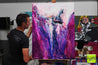 Drama 75cm x 100cm Purple Pink White Textured Abstract Painting (SOLD)-Abstract-Franko-[franko_artist]-[Art]-[interior_design]-Franklin Art Studio