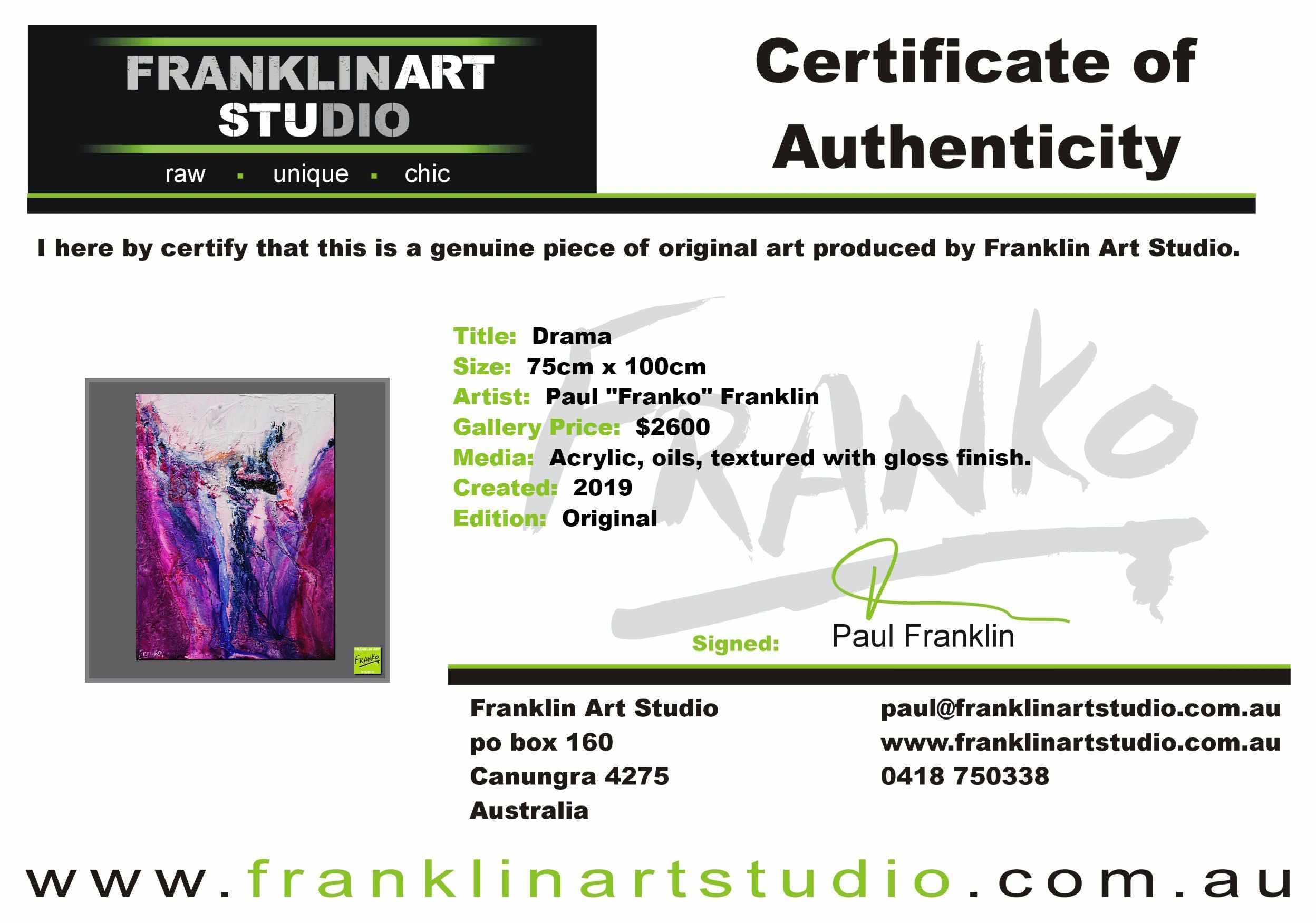 Drama 75cm x 100cm Purple Pink White Textured Abstract Painting (SOLD)-Abstract-Franko-[franko_art]-[beautiful_Art]-[The_Block]-Franklin Art Studio
