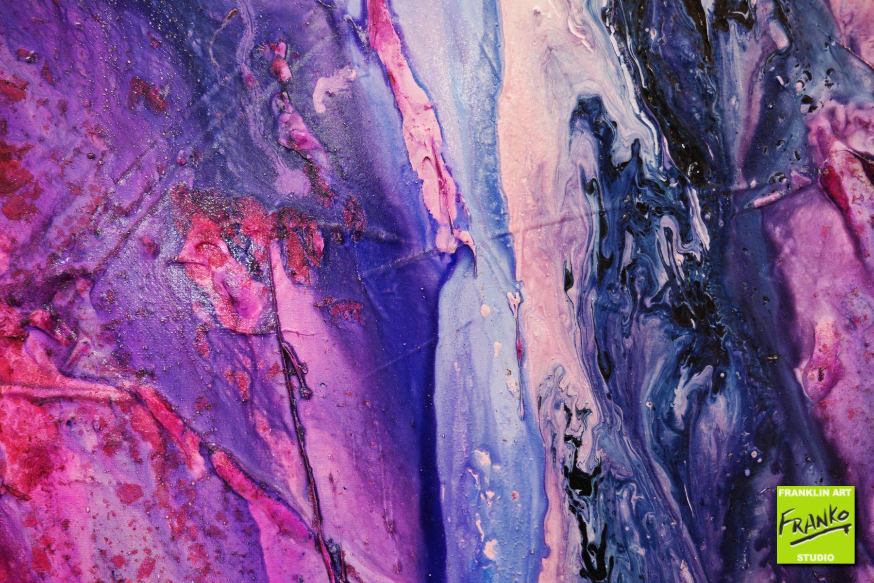 Drama 75cm x 100cm Purple Pink White Textured Abstract Painting (SOLD)