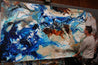 Drifting Grace 250cm x 150cm Blue White Textured Abstract Painting (SOLD)-Abstract-[Franko Artist]-[Gold Coast]-[Brisbane]-[Huge]-Franklin Art Studio