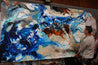 Drifting Grace 250cm x 150cm Blue White Textured Abstract Painting (SOLD)-Abstract-Franko-[franko_artist]-[Art]-[interior_design]-Franklin Art Studio