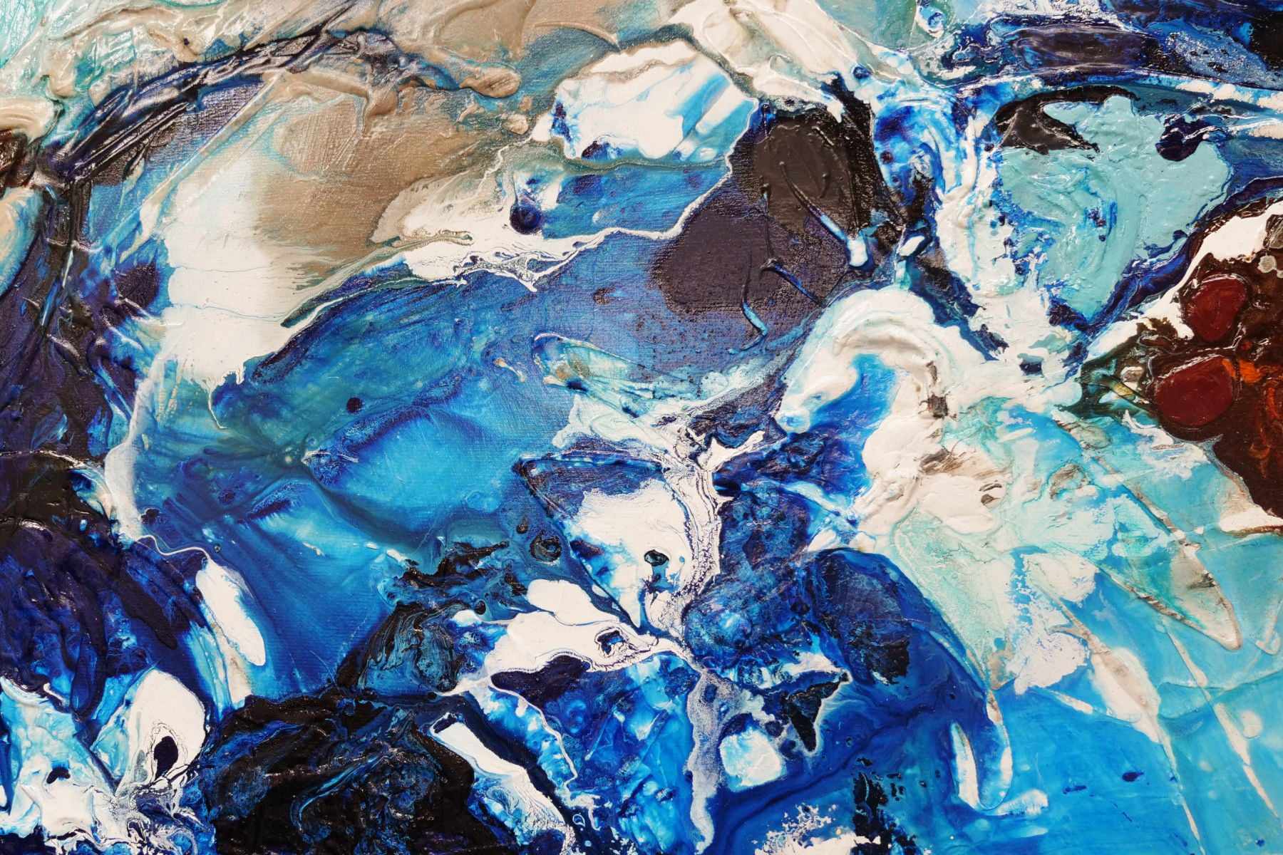 Drifting Grace 250cm x 150cm Blue White Textured Abstract Painting (SOLD)