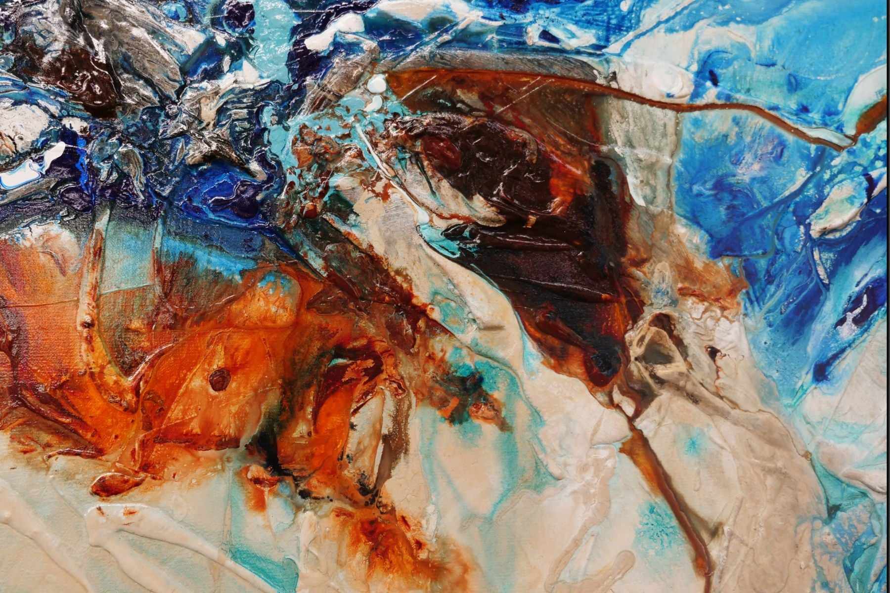 Drifting Grace 250cm x 150cm Blue White Textured Abstract Painting (SOLD)-Abstract-[Franko]-[Artist]-[Australia]-[Painting]-Franklin Art Studio