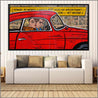 Drive By Romance 180cm x 100cm Porsche Comic Book Pages Urban Pop Art Painting With Custom Etched Frame (SOLD)-book club-Franko-[Franko]-[huge_art]-[Australia]-Franklin Art Studio