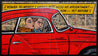 Drive By Romance 180cm x 100cm Porsche Comic Book Pages Urban Pop Art Painting With Custom Etched Frame (SOLD)-book club-[Franko ]-[Gallery]-[popular]-[Australia]-Franklin Art Studio