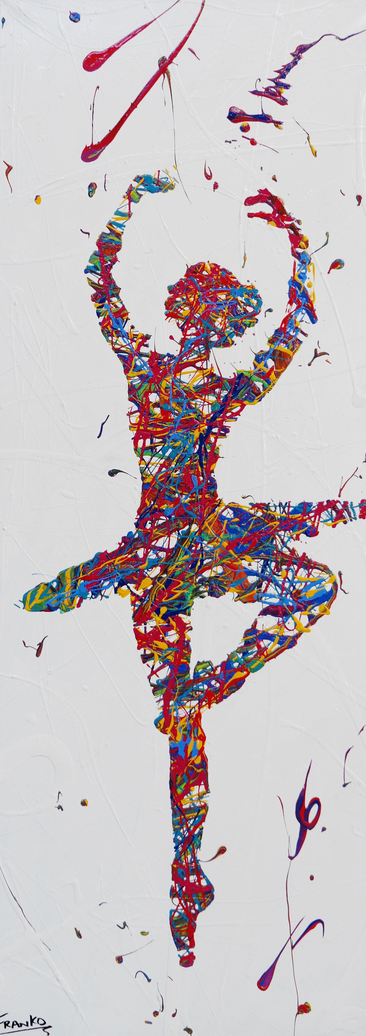 Elegance 160cm x 60cm Ballerina Urban Pop Art Painting (SOLD)-urban pop-Franko-[Franko]-[Australia_Art]-[Art_Lovers_Australia]-Franklin Art Studio