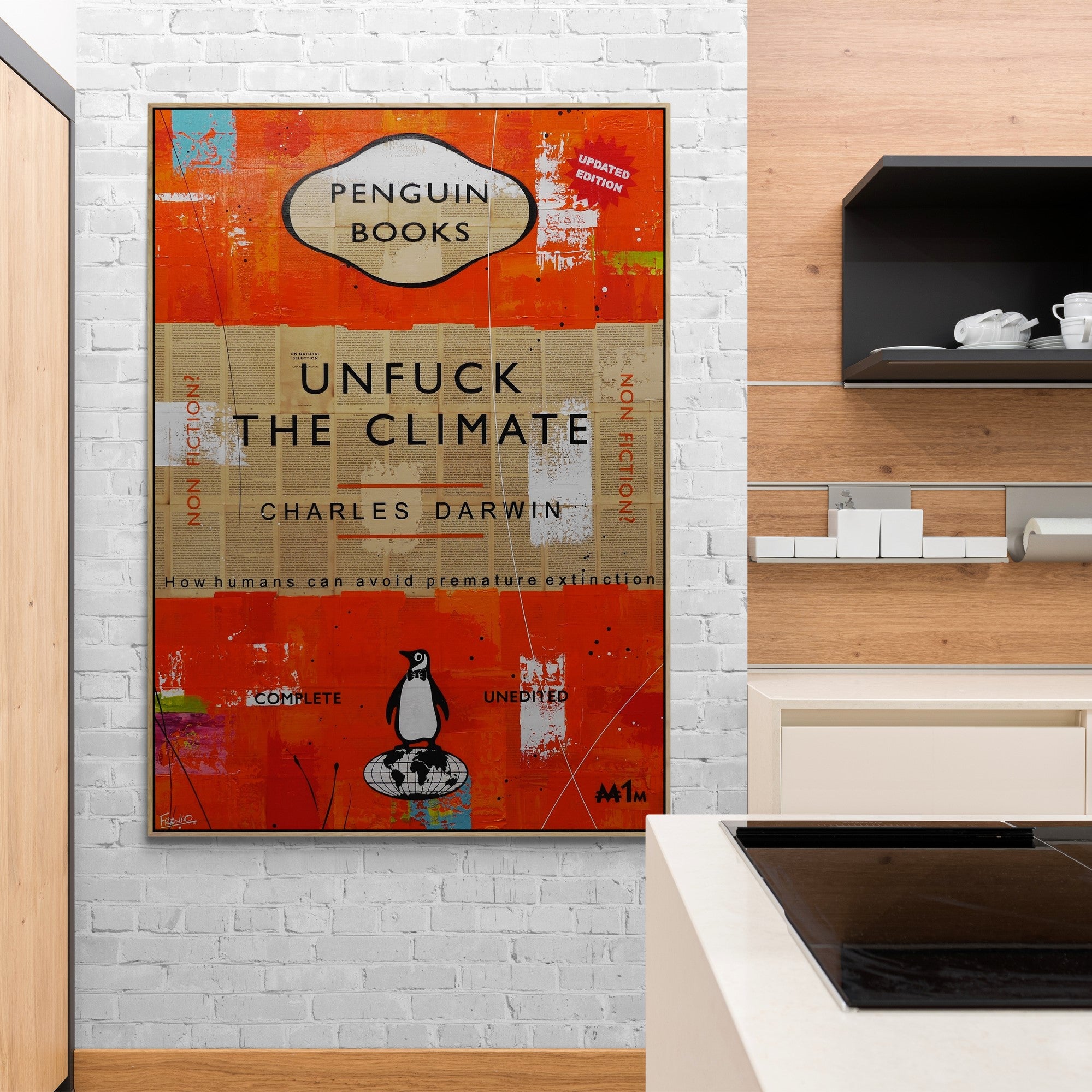 The Changing Climate 140cm x 100cm Urban Pop Book Club Painting (SOLD)-book club-Franko-[huge]-[Australian]-[best Selling]-Franklin Art Studio