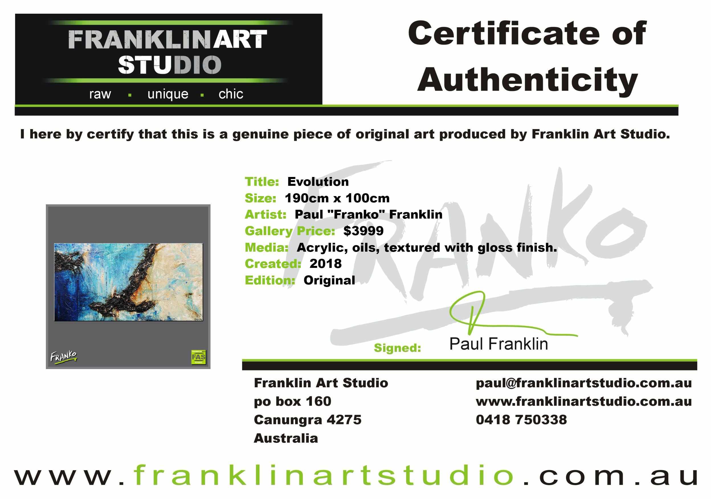 Evolution 190cm x 100cm Blue Creme Abstract Painting (SOLD)-Abstract-[Franko Artist]-[Cheryl]-[Wendy]-[Gabriela]-Franklin Art Studio