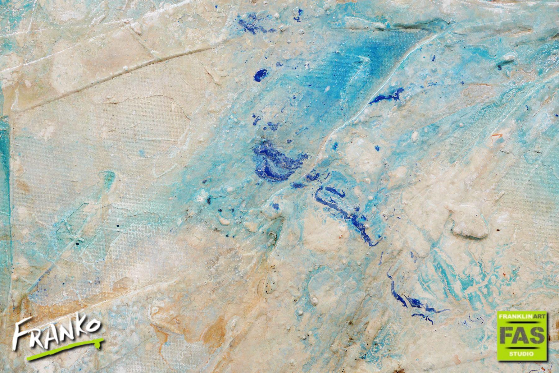 Evolution 190cm x 100cm Blue Creme Abstract Painting (SOLD)