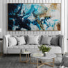 Southern Honey 190cm x 100cm Black Teal White Textured Abstract Painting (SOLD)-Abstract-[Franko Artist]-[Cheryl]-[Wendy]-[Gabriela]-Franklin Art Studio