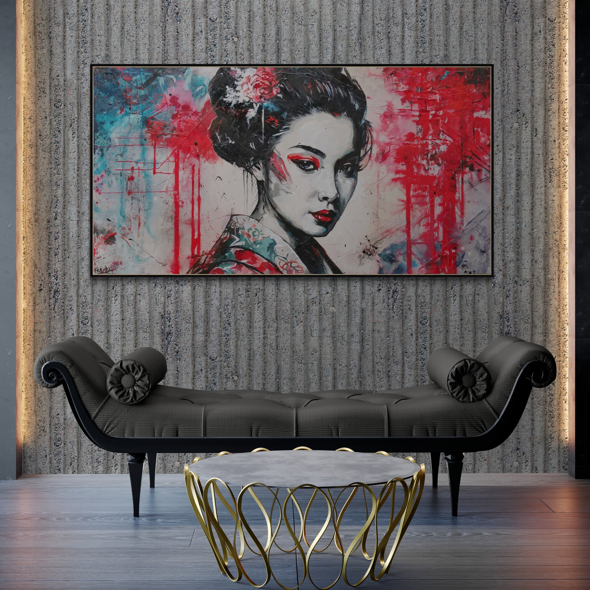 Akari 190cm x 100cm Brave and Beautiful Abstract Framed Textured Painting (SOLD)