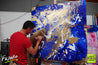 Fluid Gold 120cm x 120cm Blue Metallic Gold Abstract Painting (SOLD)-abstract-Franko-[franko_artist]-[Art]-[interior_design]-Franklin Art Studio