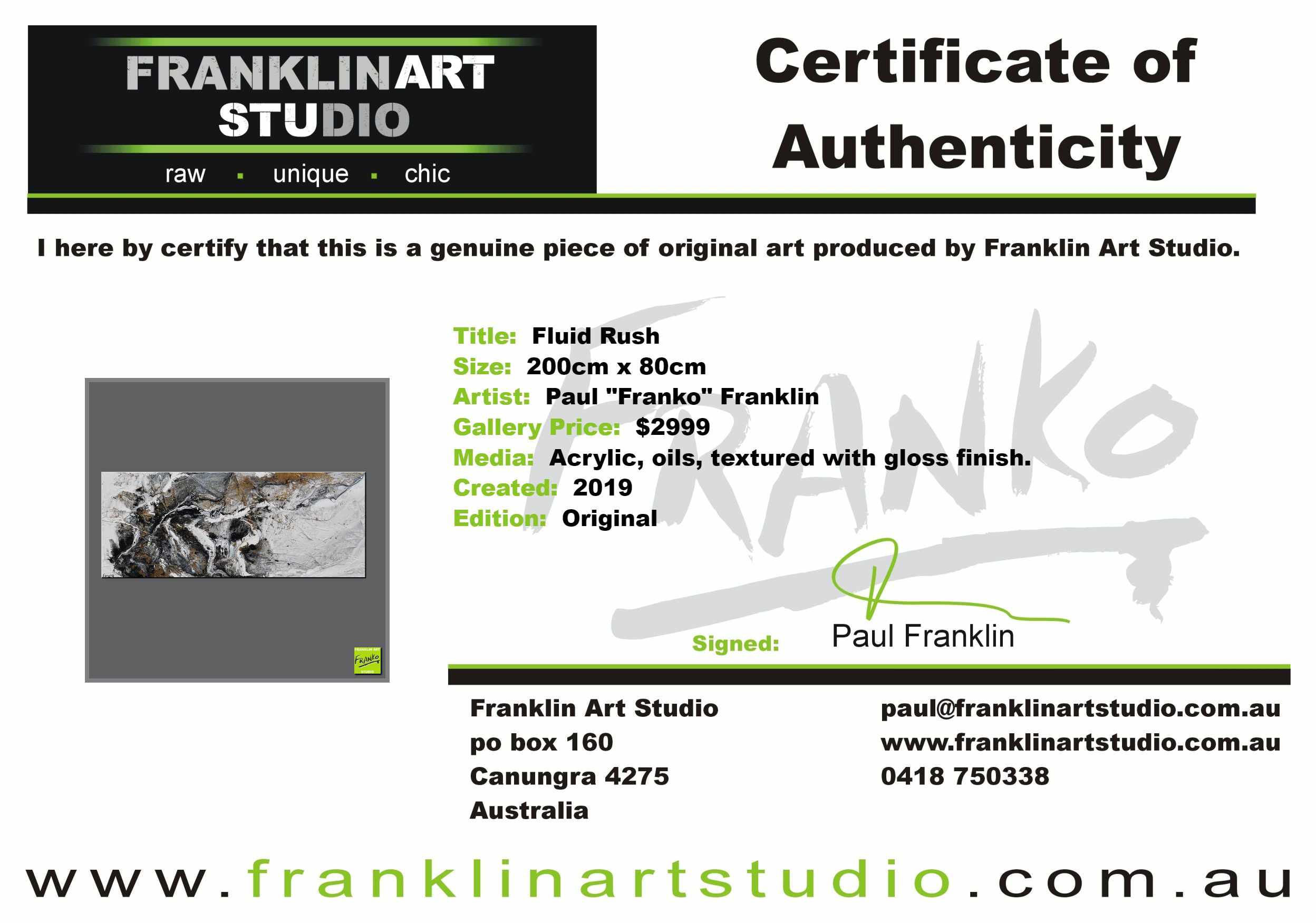 Fluid Rush 200cm x 80cm Black Gold White Grey Textured Abstract Painting (SOLD)-Abstract-Franko-[franko_art]-[beautiful_Art]-[The_Block]-Franklin Art Studio