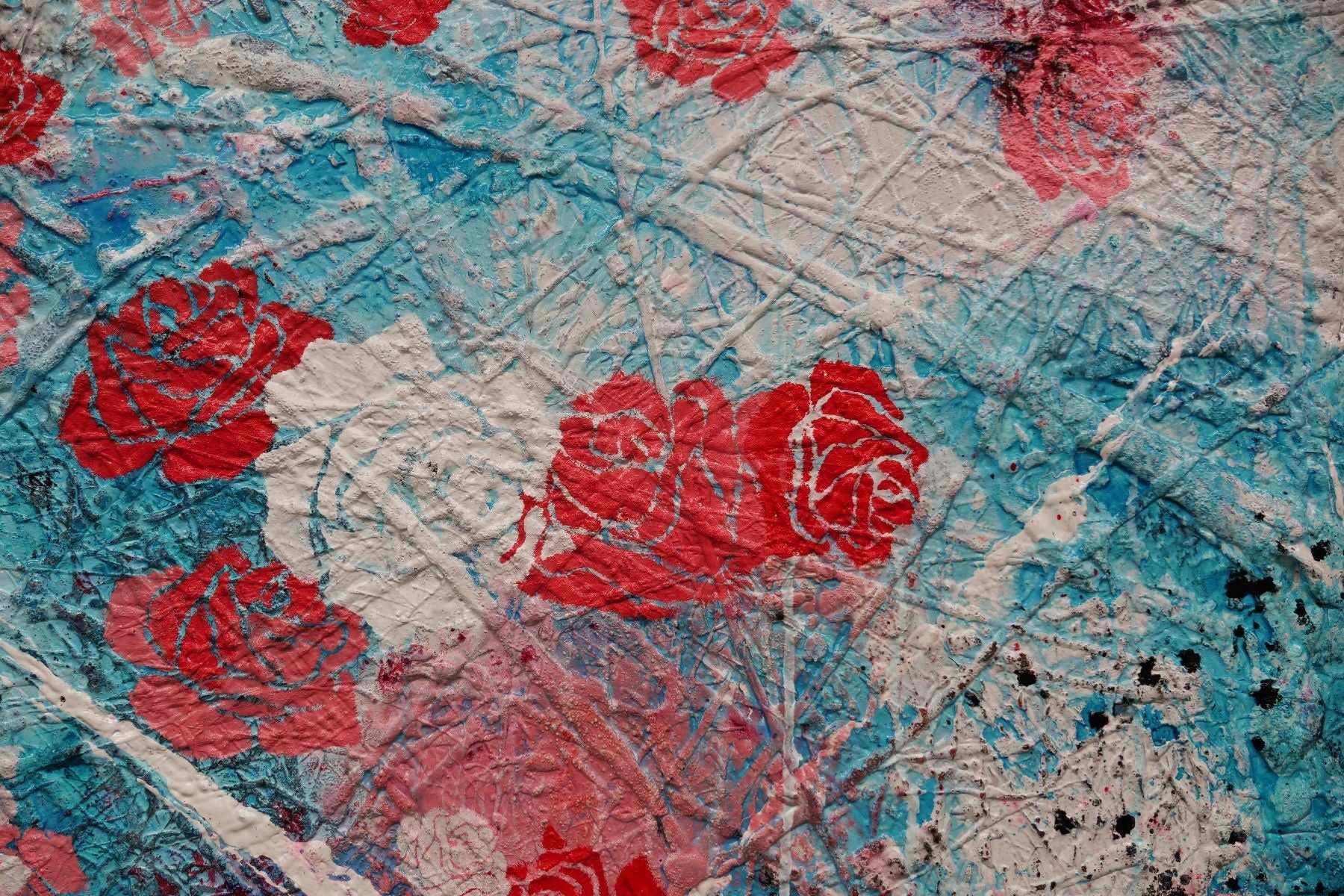 Forever and Ever 120cm x 150cm Romantic Kisses Urban Pop Art Abstract Painting (SOLD)