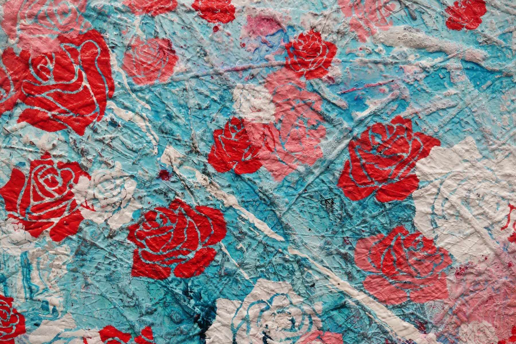 Forever and Ever 120cm x 150cm Romantic Kisses Urban Pop Art Abstract Painting (SOLD)